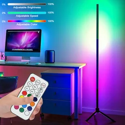 Kolor RGB nastrojowe oświetlenie 120cm stojące listwa świetlna LED ściemniania narożnej podłogi lampa do sypialni do gier salon bożonarodzeniowy dekoracja w stylu skandynawskim