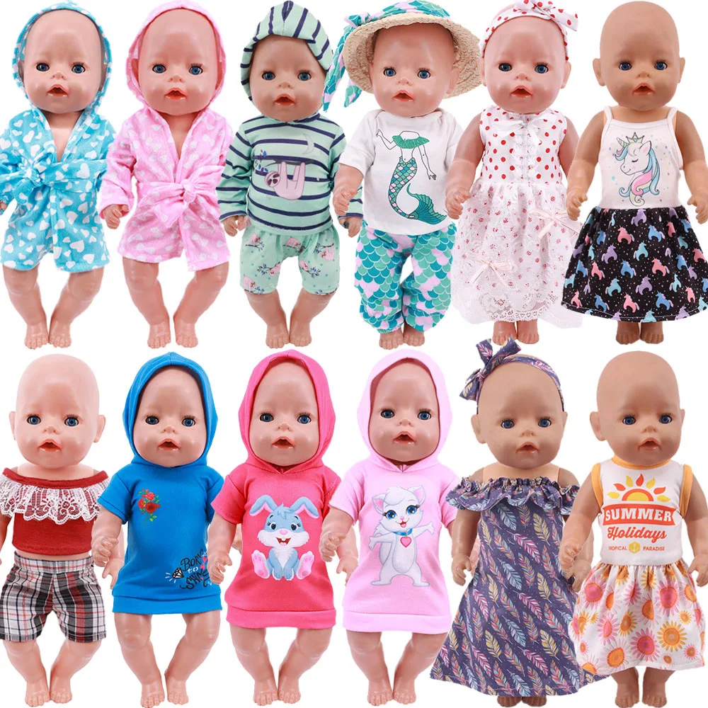 43cm Reborn Doll Clothes Outfit For 18inch American of girl`s&43cm Born Baby Doll Reborn Doll Accessories Baby Doll Girl`Rompers