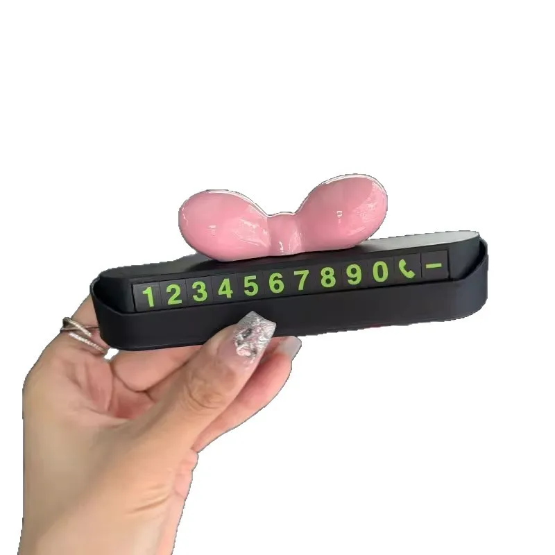 

Новый бант для автомобиля, временная парковка, номер телефона, женский аксессуар для декора автомобиля