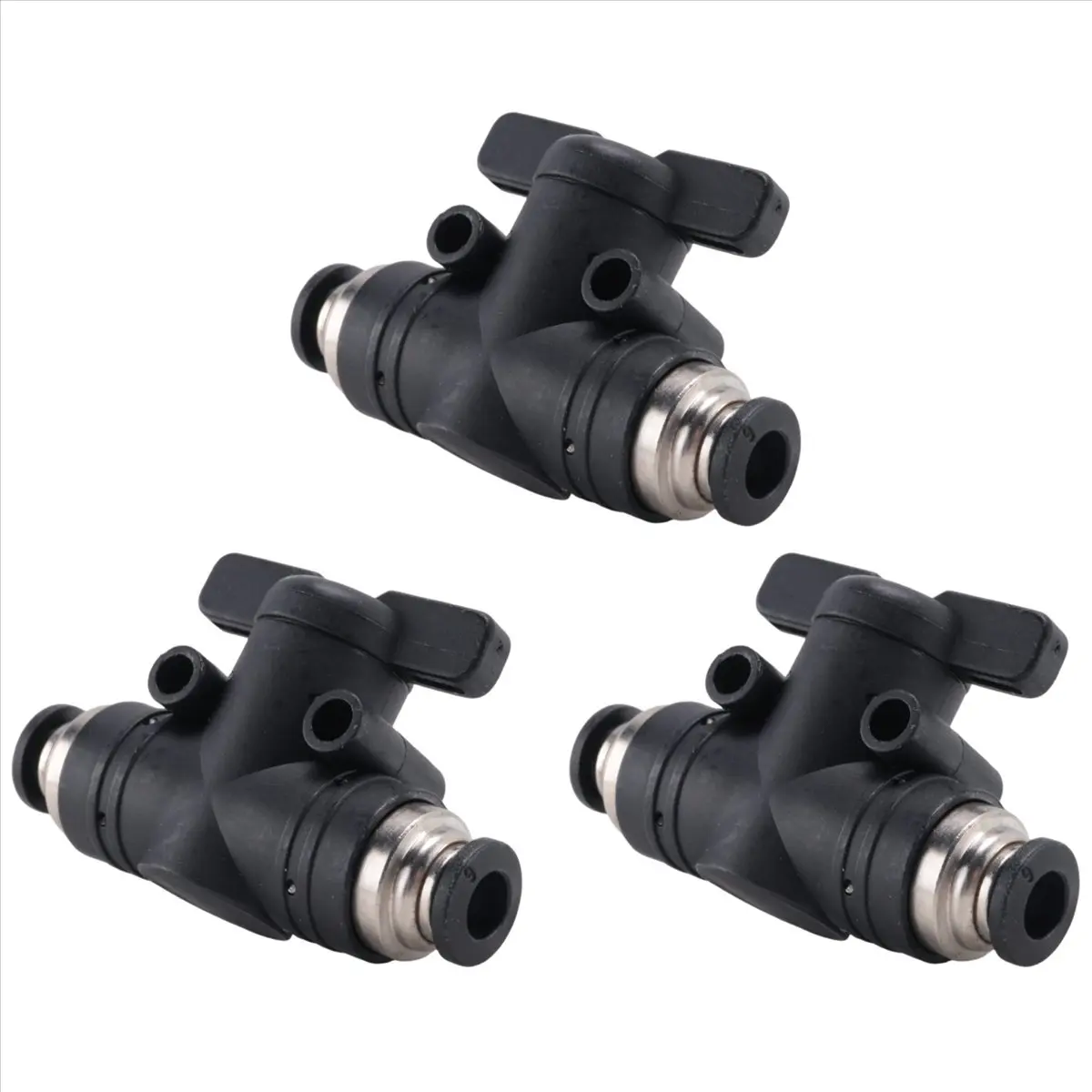 AA83 6mm Push Connect Valve Ball Valve 6mm Air Control Valve Quick Connect Valve Tube Fittings 3 Pack