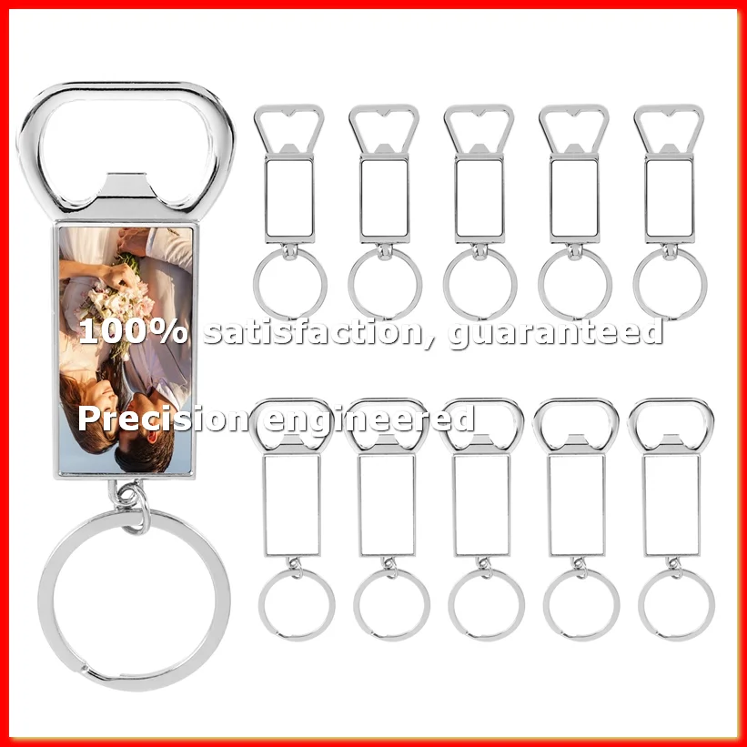 10 pièces de porte-clés vierges pour sublimation - Étui pour porte-clés par sublimation ou ouvre-bouteille en métal pour sublima