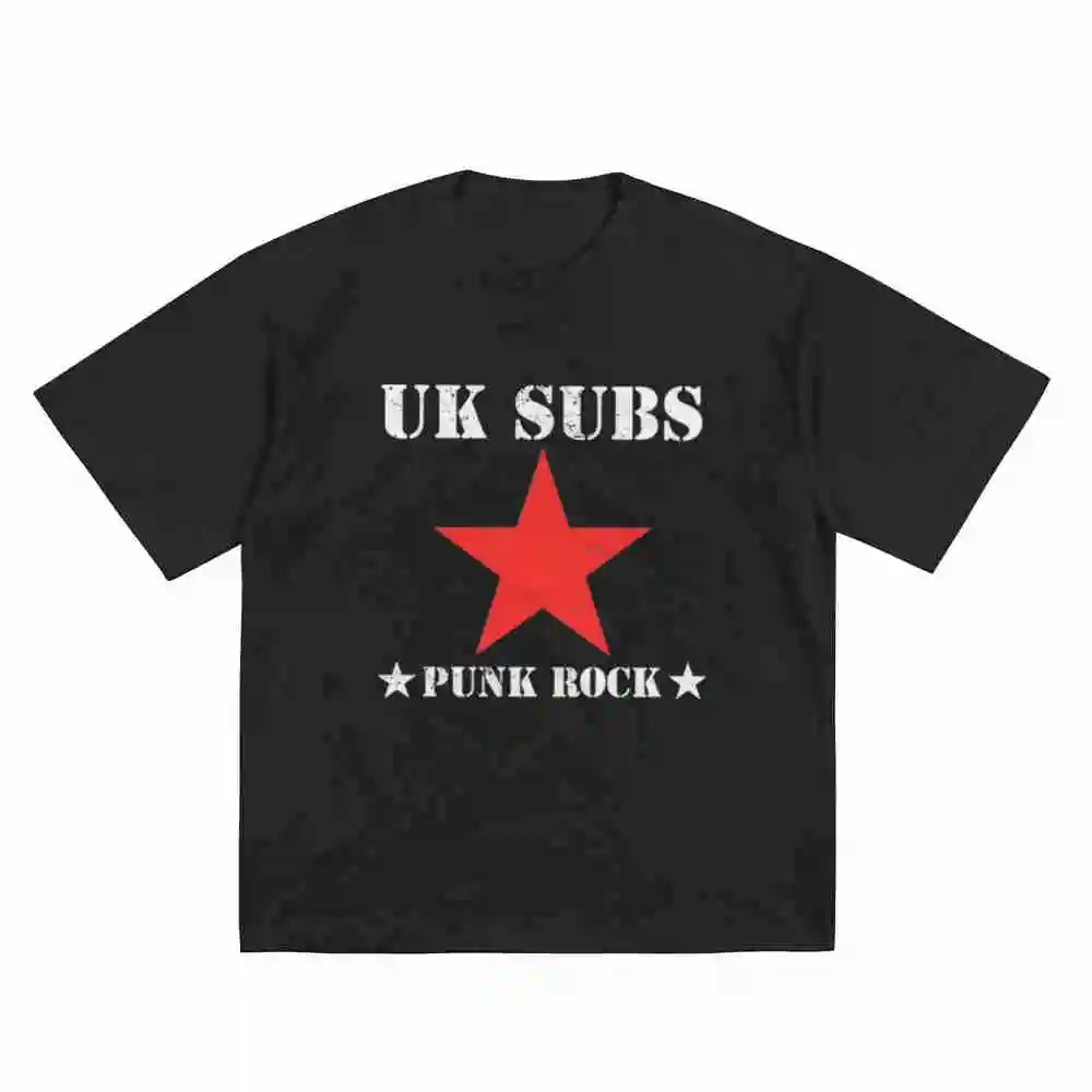 UK Subs Red Star Punk Rock Short Sleeve Tee 100% Cotton T-Shirt