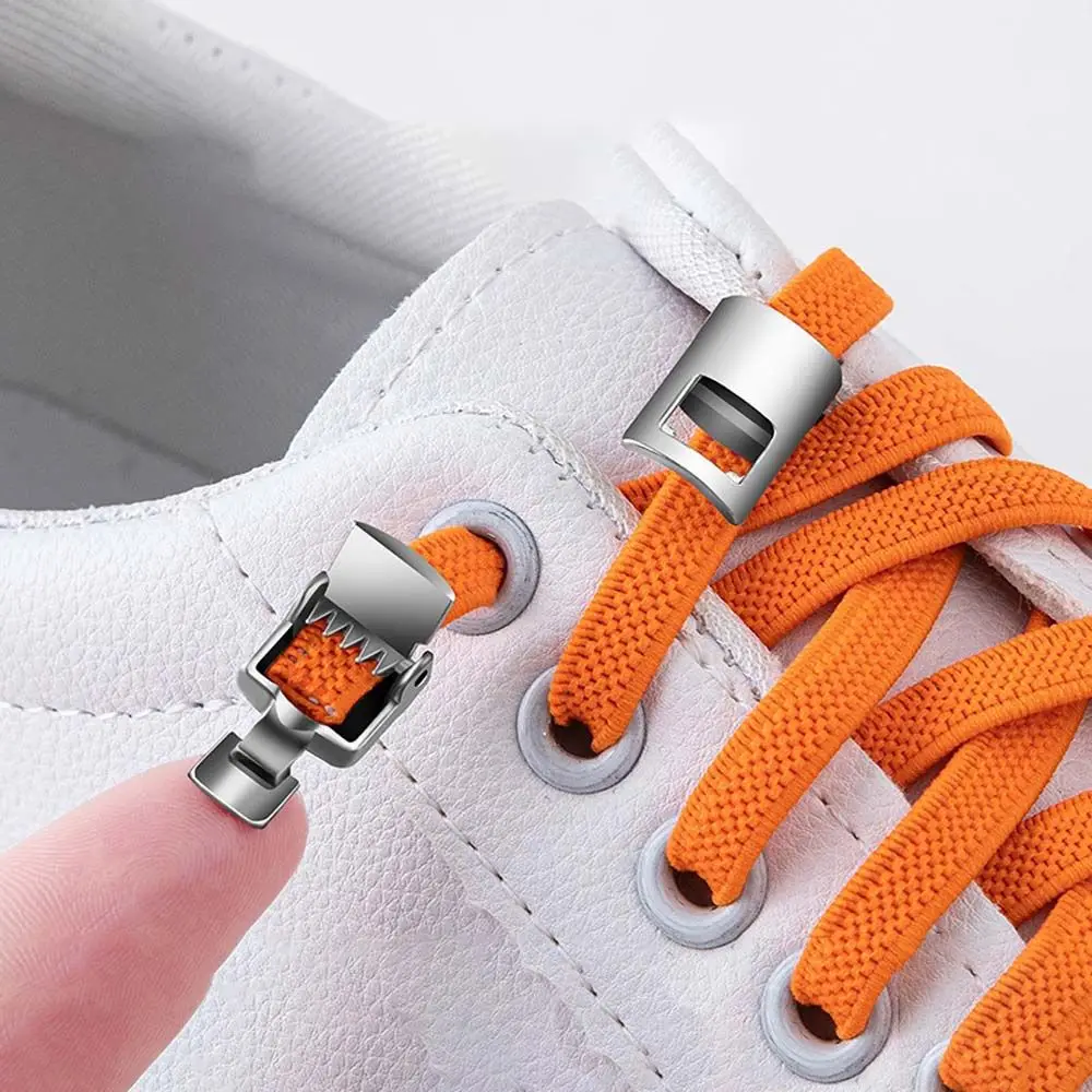 DIY Creative Shoes Accessories No Tie Shoelaces Safety Sneakers Strings Snap Shoelaces Metal Lock Laces Clasp Lazy Laces Buckle