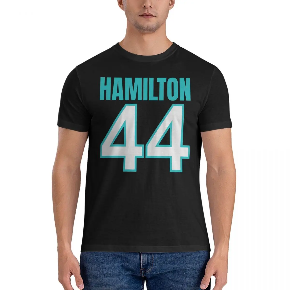 44 T Shirts Men Cotton Casual T-Shirt Crew Neck Lewis Hamilton Tees Short Sleeve Clothes Printing