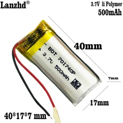 1-12 sztuk baterie 3.7V 500mAh 701740 681740 akumulator polimer li akumulator litowo-jonowy do marubox 600R Marubox m600r wideorejestrator