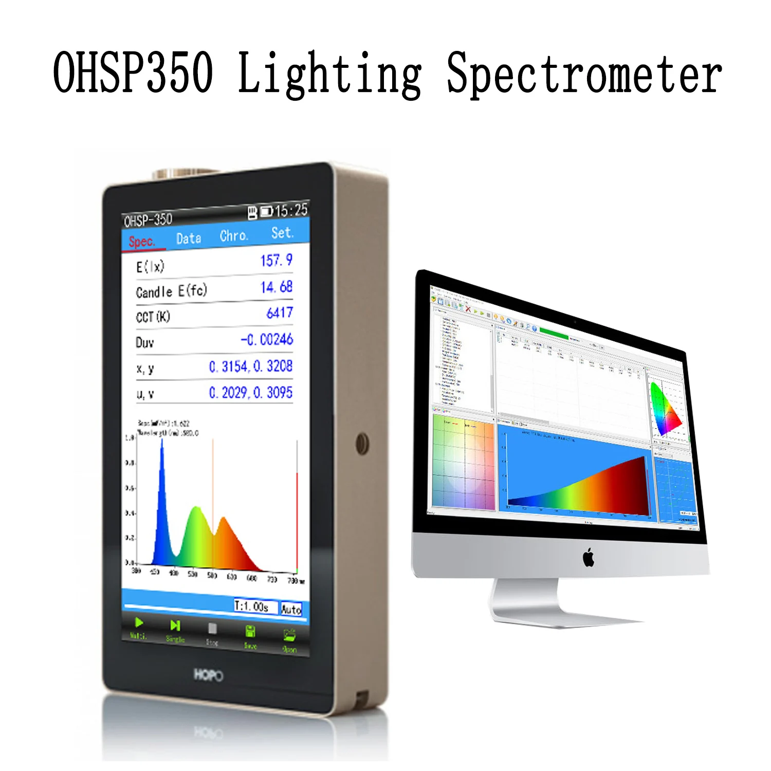 Hopoocolor OHSP350 CCT CRI portable Spectrometer led light test