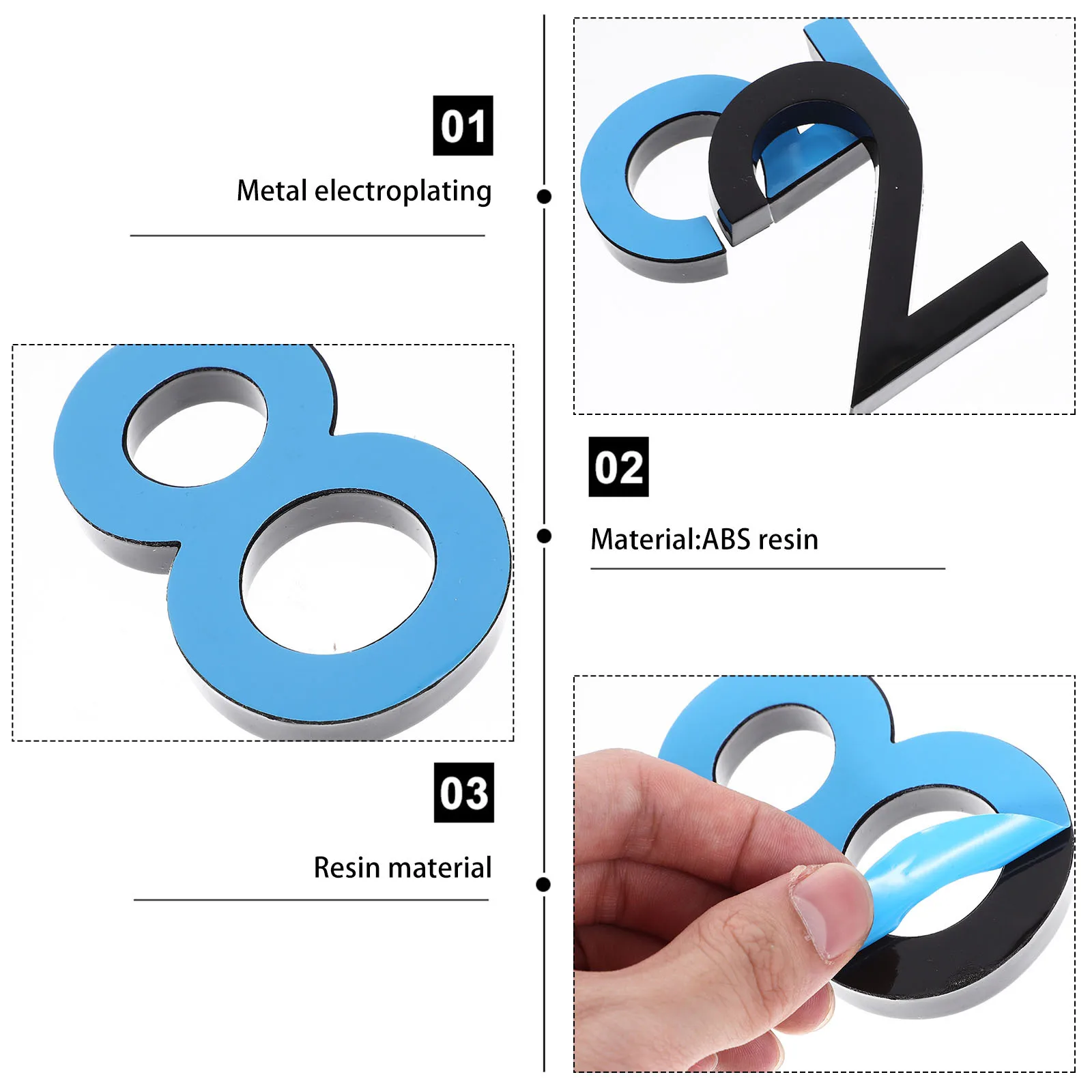 

10Pcs Durable House Number Signs Door Numbers for Home Garden Address Numbers House Number