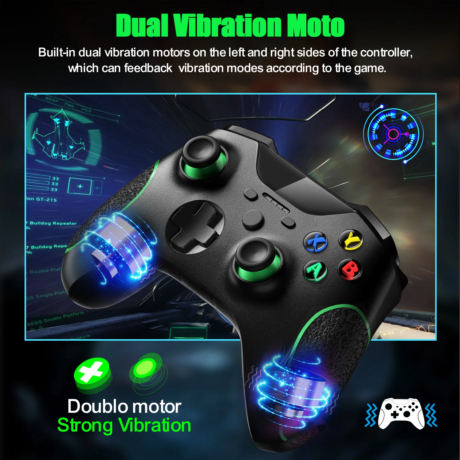 Controller Wireless Xbox One 2.4GHz per PC/PS3/Smart Phone Controller Android/Steam con doppia vibrazione e 600mAh integrato