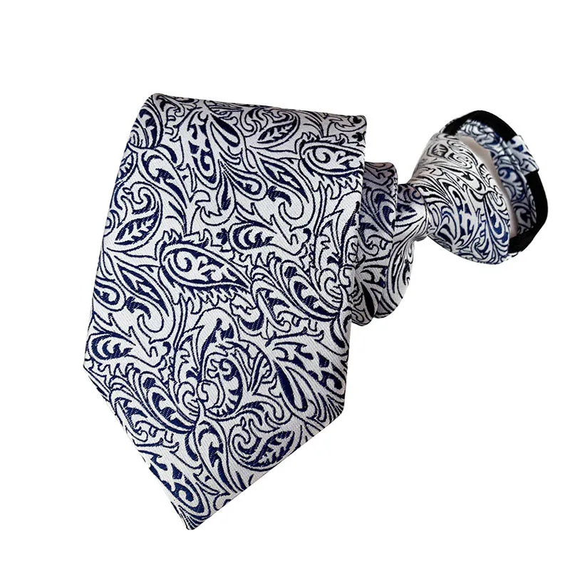 Vendita calda stile 8 cm cravatta con cerniera uomo sposo cravatta da sposa pigro pre-annodata cravatta con cerniera a righe per uomo donna all'ingrosso