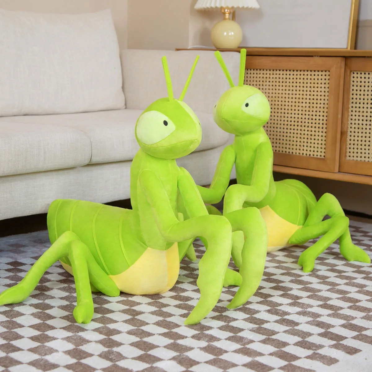 70CM Simulation Praying Mantis Plushie Toy Kawaii Insect Mantis Dolls Stuffed Soft Real Life Animal Pillow Creative Gift