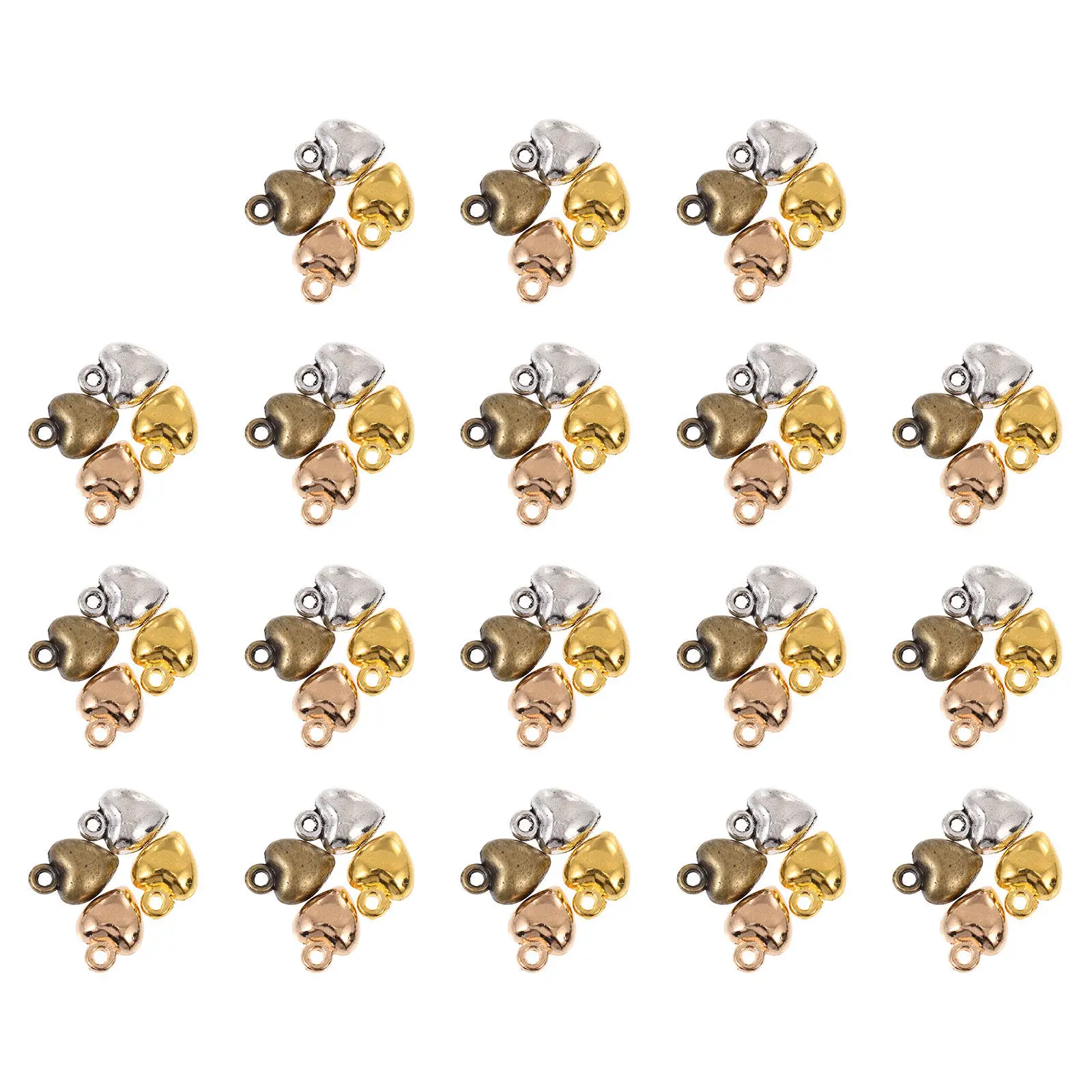 

200Pcs Heart-Shaped Alloy Charms for DIY Jewelry Making Pendants Necklace Bracelet Keychain Phone Hanging Ornament Craft
