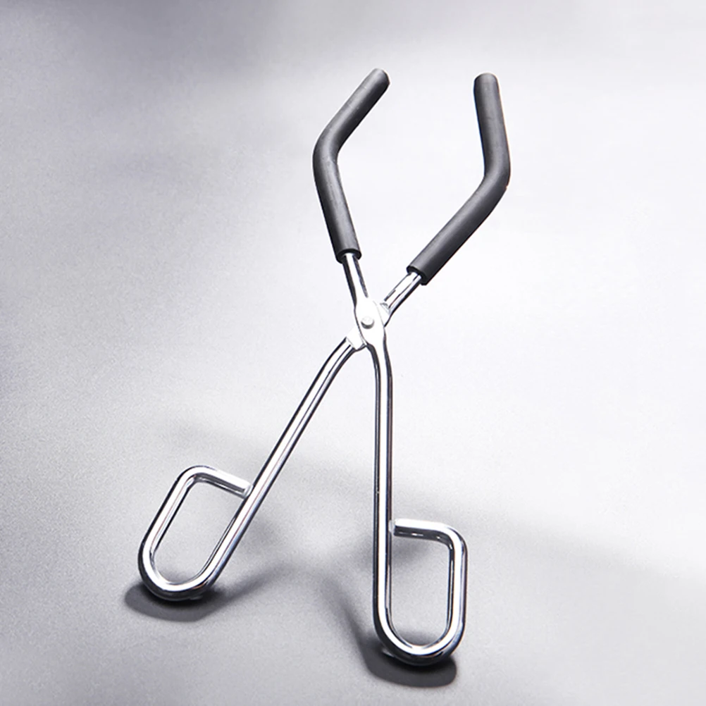 

2pcs Beaker Clamp Metal Tong Anti-Slip Handle Rubber Cover Safe For Kids Glass Crucible Flask Beaker Accessory School Supplies