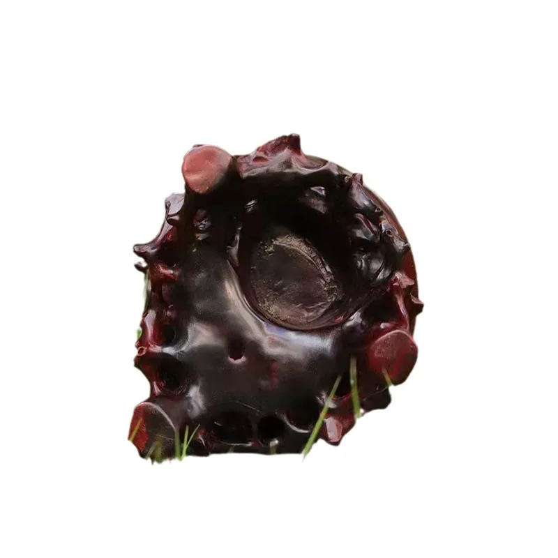 Small-leaf rosewood three-legged lingzhi plate incense burner Zen ornament for study, living room, office desktop incense burner