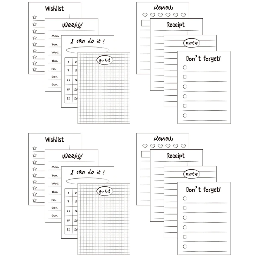 16 قطعة من وسادات المذكرات غير لاصقة ورق ملاحظات صغير محمول لكتابة جدول التخطيط وتسجيل الرسائل للاستخدام اليومي والمكتب والمدرسة
