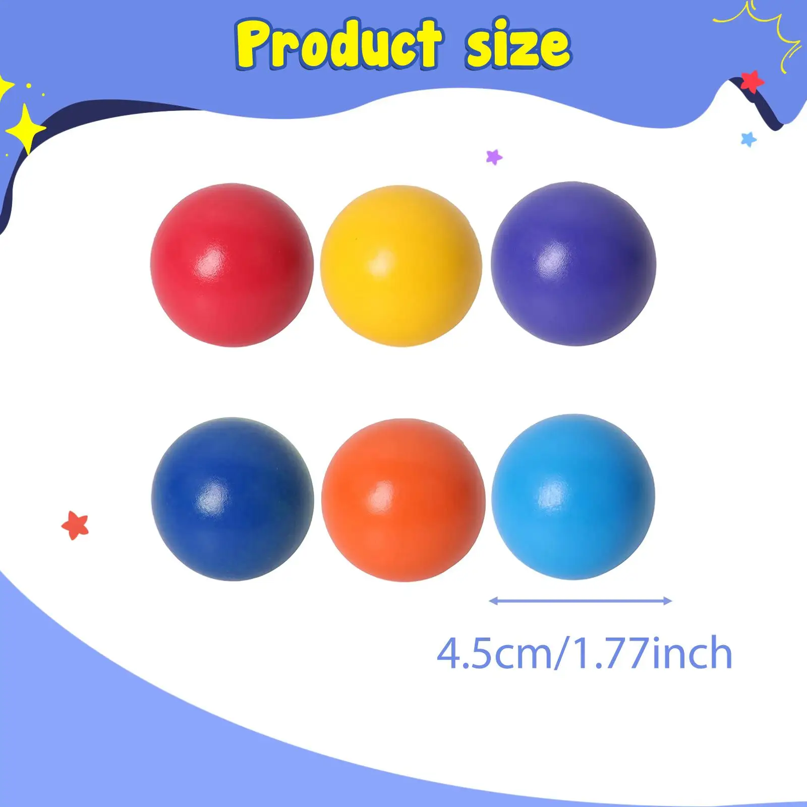 6-delige regenboogballen houten balspeelgoed educatieve bouwstenen tellen