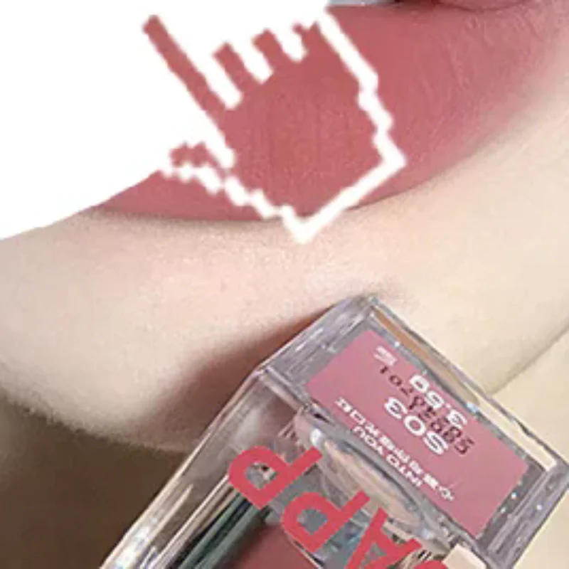 투명 아크릴 립스틱 6색 립스틱 섹시한 여성 벨벳 매트 립글로스 틴트 오래 지속되는 방수 립 메이크업 화장품