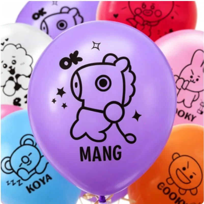 2026 KPOP bt21 theme cartoon idol birthday party venue decoration with balloons and idol-related items view 2