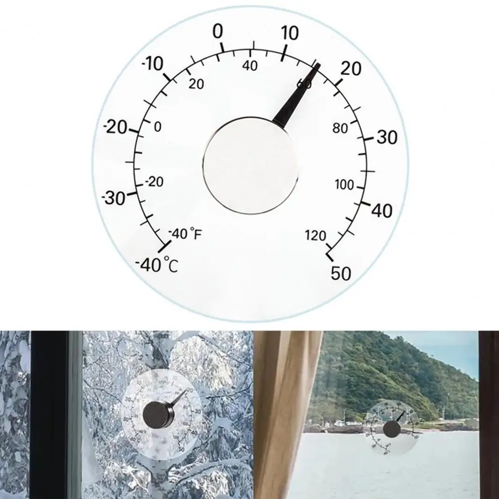 Outdoor Thermometer Water-proof Transparent Bimetal Thermometer Acrylic Accuracy Greenhouses Thermometer Household Supplies