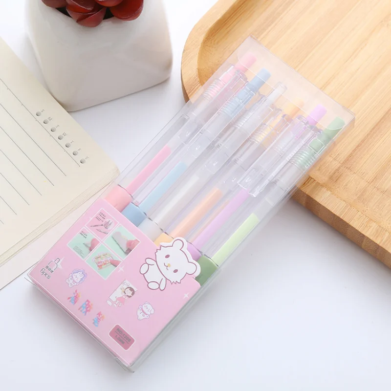 6pcs/box Solid Glue Stick Pen Shape r Quick-drying High Viscosity Glue Creative Students Stationery Pen Style Liquid Glue
