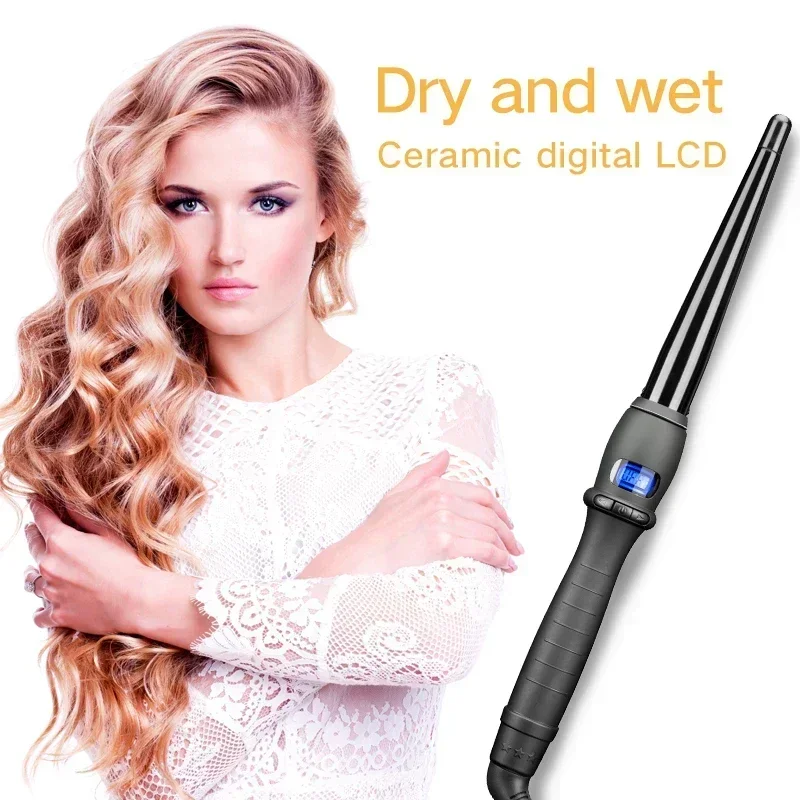 Aofeilei Ceramic Cone Hair Curling Iron Big Waver Electric Curl Hair Curlers with Gloves Cone Shape Hair Styling Tool