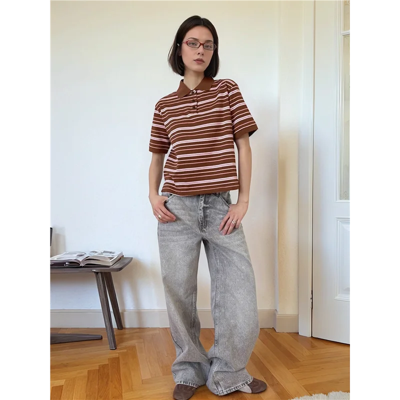 สตรีแขนสั้นเสื้อลําลองธุรกิจฤดูร้อน V คอเสื้อทํางาน 2025 ติดตั้ง Basic Collared เสื้อ