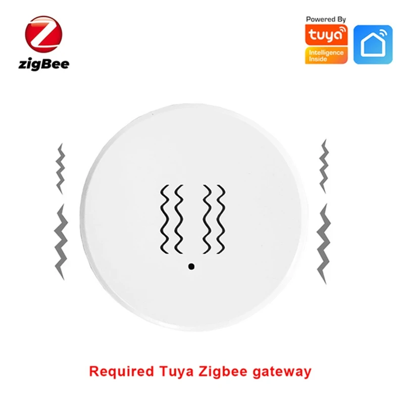 Tuya Zigbee Smart Trillingssensor Kanteldetector Home Security Bescherming Smart Life App Real-Time Monitor Alarm