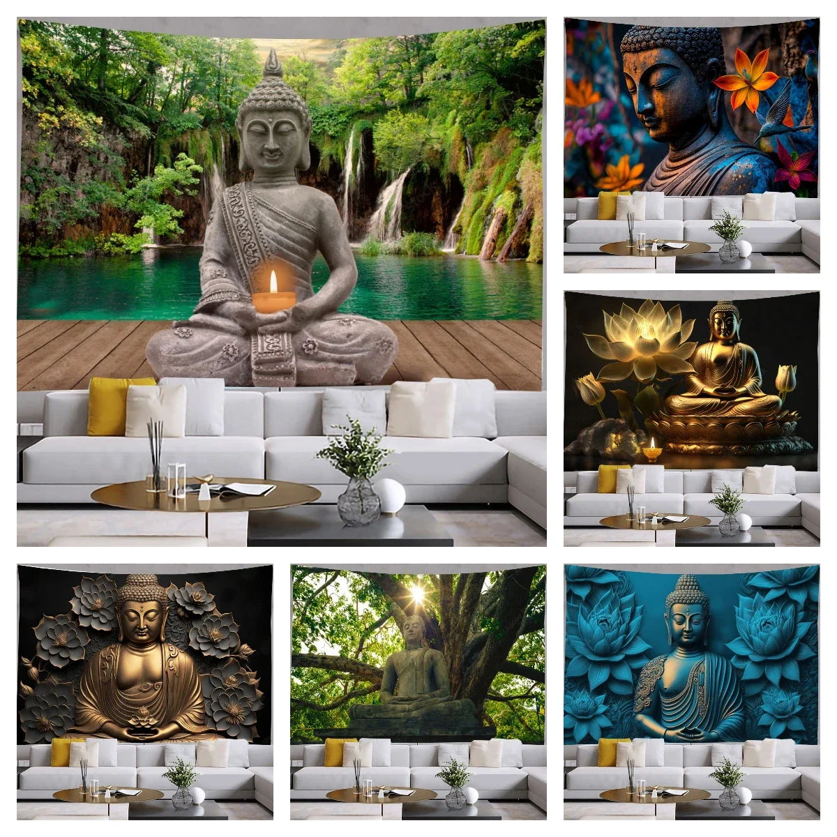 Indian Buddha Meditation Tapestry Bedroom Decoration Mandala Bohemian Wall Hanging Yoga Mat Beach Towel Home Decor Tapestries