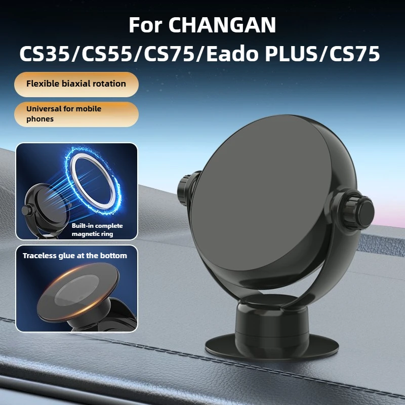 

Car Magnetic Phone Holder For CHANGAN CS35/CS55/CS75/Eado PLUS/CS75 Pro Accessories 2026/2025 ABS+Metal No Block View 2022-2024