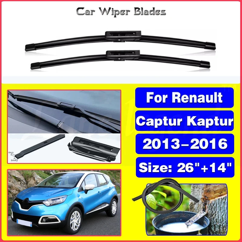 

Wiper Front Wiper Blades For Renault Captur Kaptur 2013 2014 2015 2016 Windshield Windscreen Front Window 26"+14"