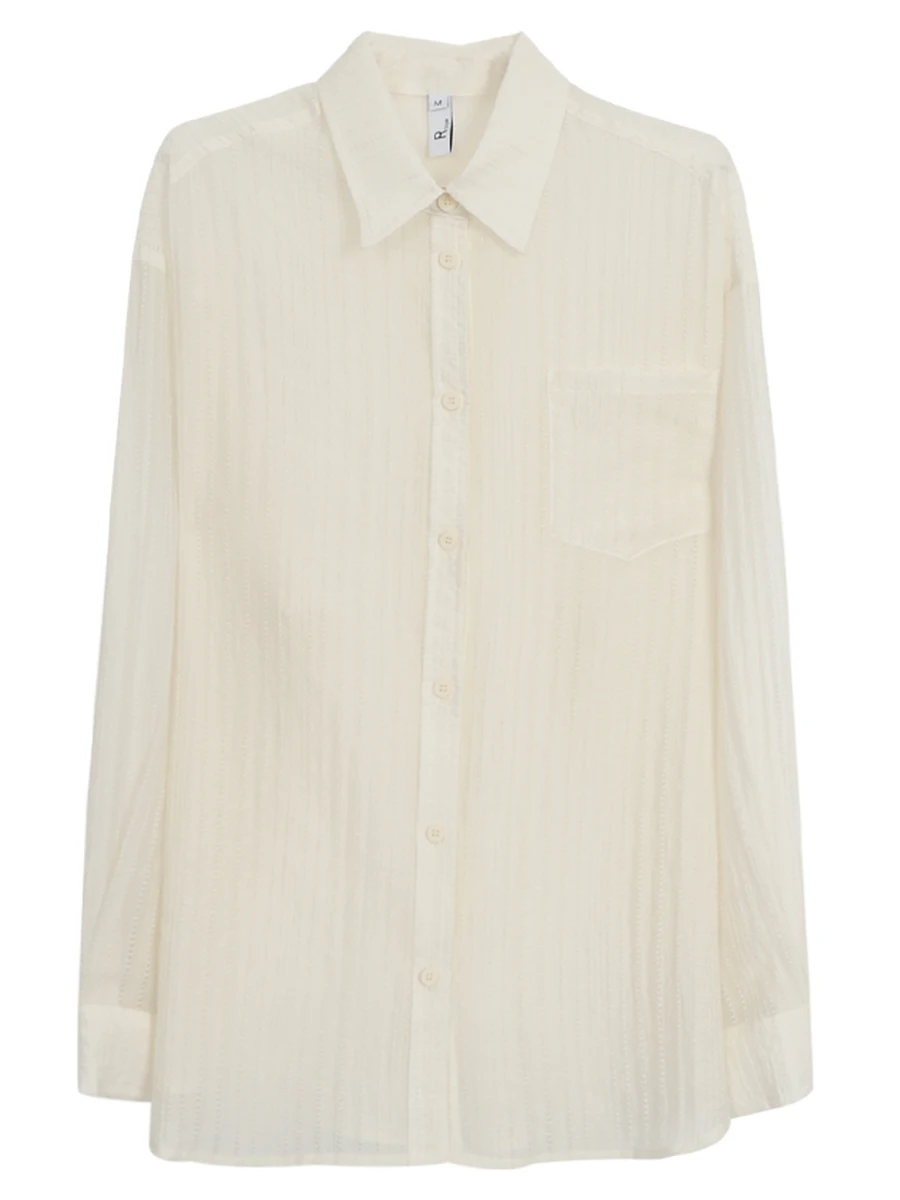 قميص نسائي فضفاض بأكمام طويلة للحماية من الشمس، تصميم أنيق لصيف 2025، ياقة بولو بأزرار، قماش رقيق