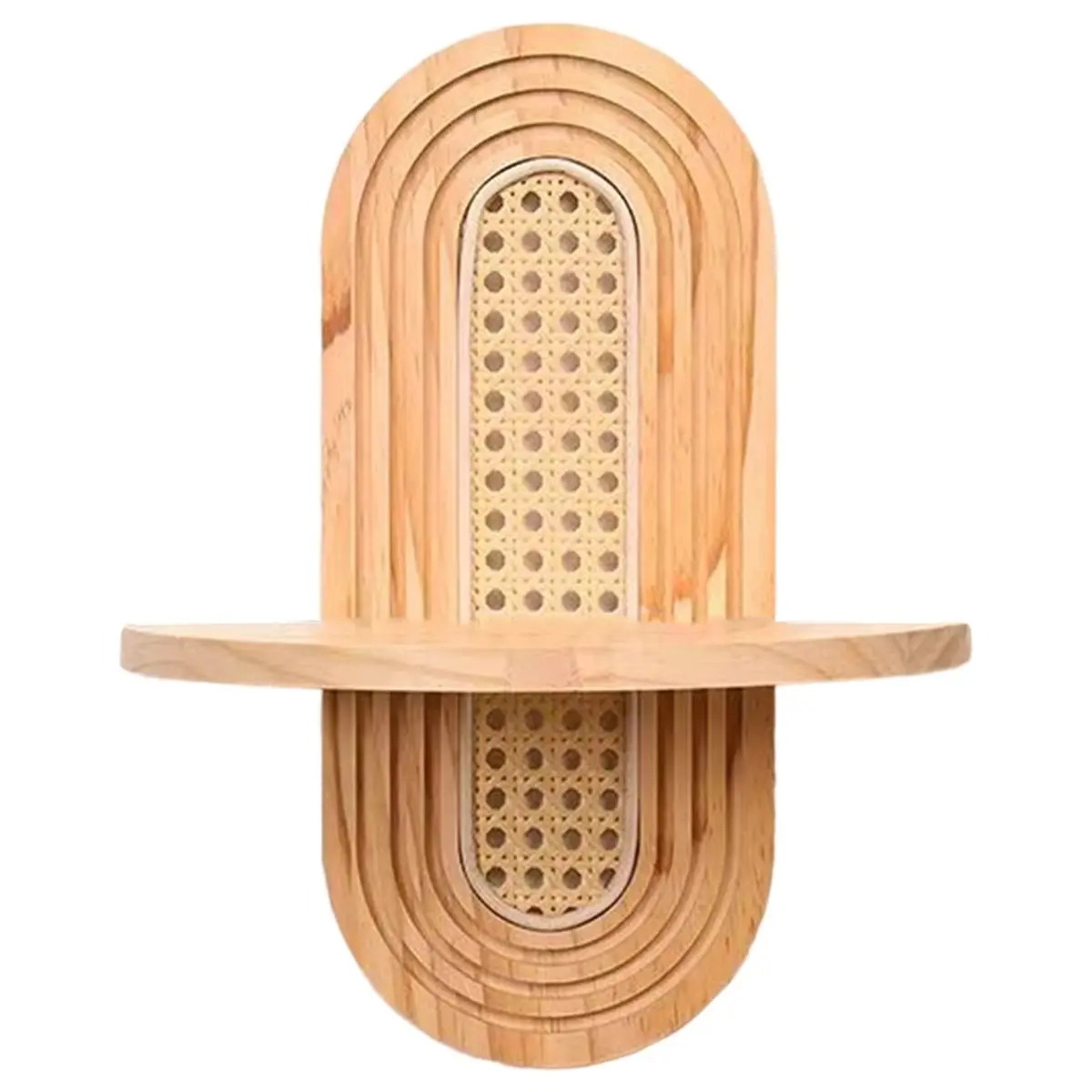 Estilo de madeira chinês decoração de parede prateleira quarto sala estar fundo artesanal rattan flor rack armazenamento a