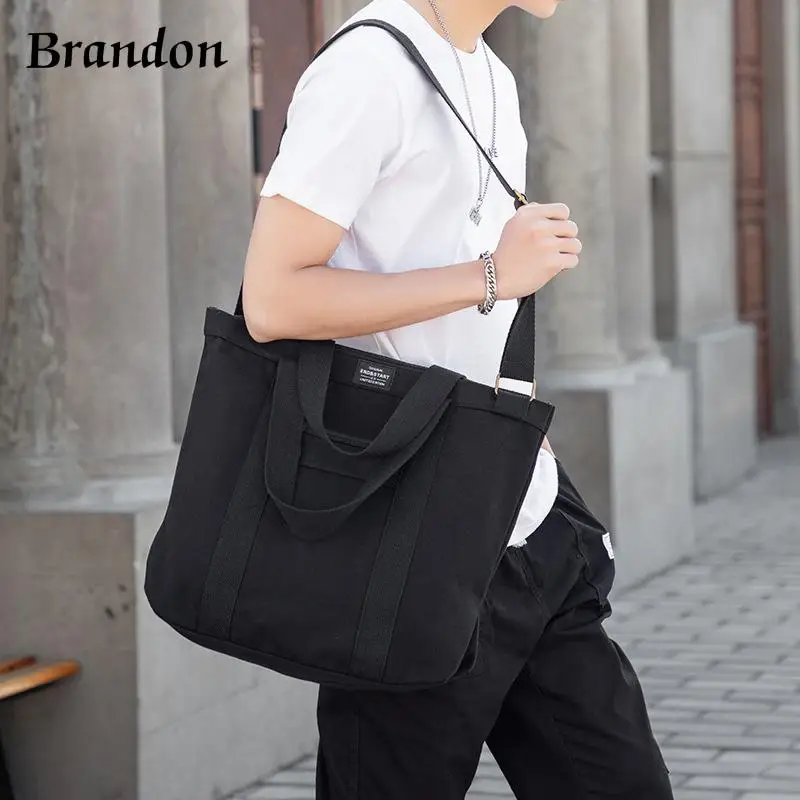 

Designer unisex Korean minimalist student practical single shoulder canvas bag casual crossbody handbag fashion label