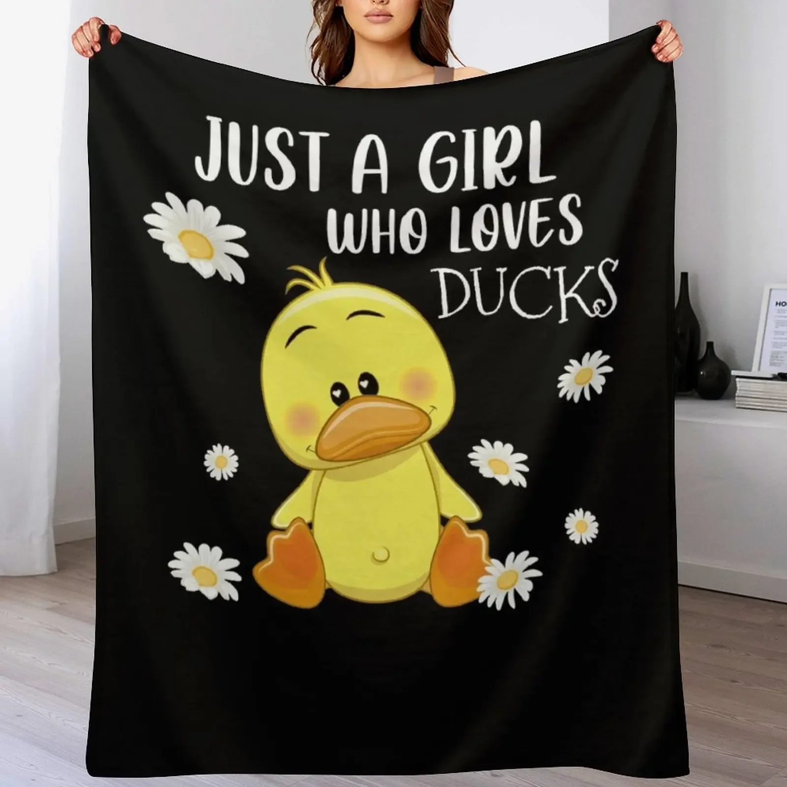 Just A Girl Who Loves Ducks Throw Blanket Lightweight Warm Blanket for Travel Camping