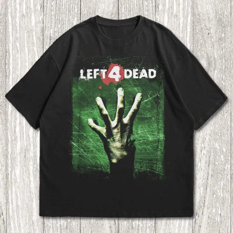 Retro Y2K Zombie Shooting Game T-shirt Men's T-shirt Summer New Style Unisex Casual T-shirt