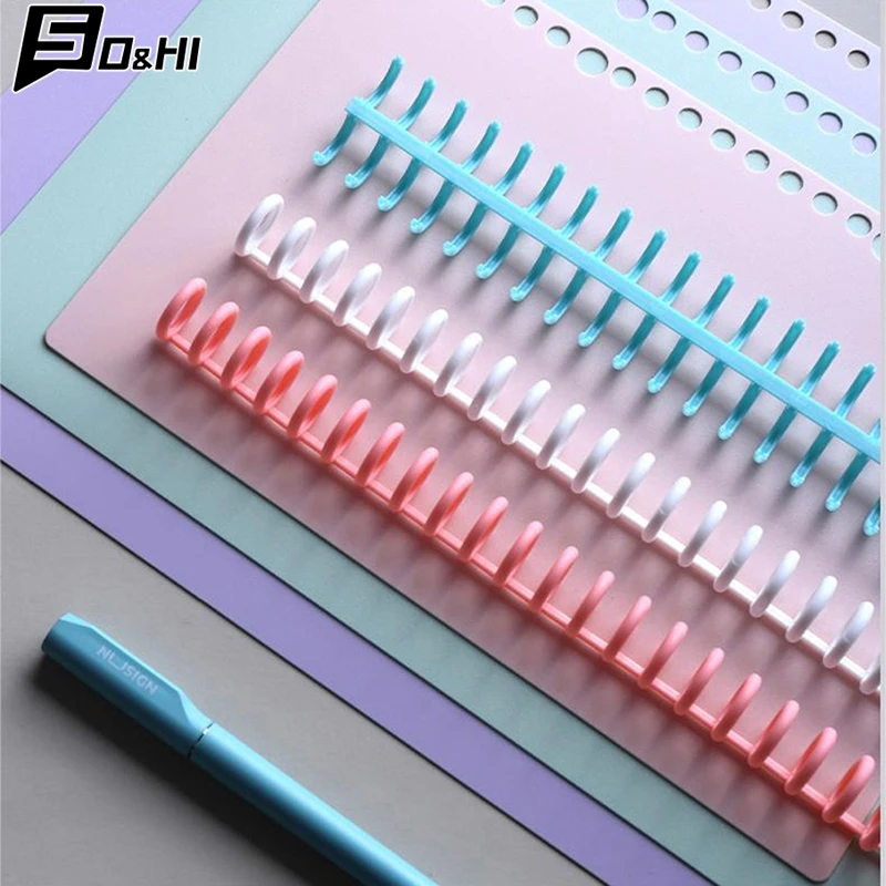 30Holes Loose-leaf Plastic Binding Ring Spring Spiral Rings Binder Strip For A4 Paper Notebook Stationery Office Supplies