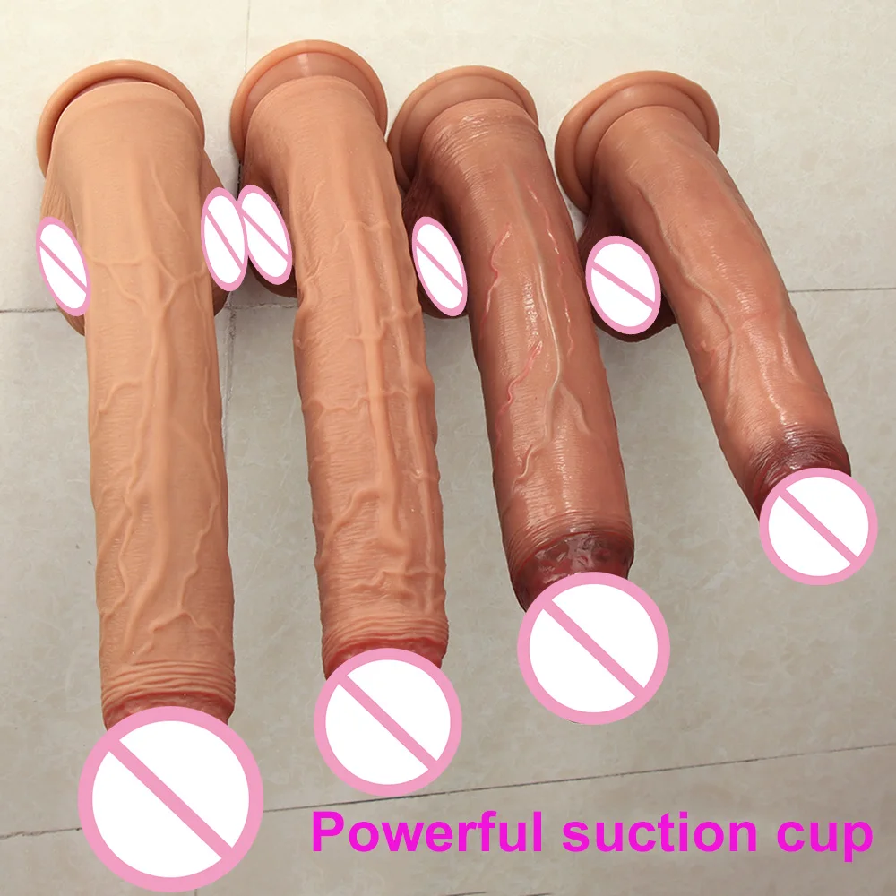 Super Huge Dildo Realistic Skin Soft Sexy Female Masturbator Erotic Products Strong Orgasm Silicone Suction Cup Women Big Dick