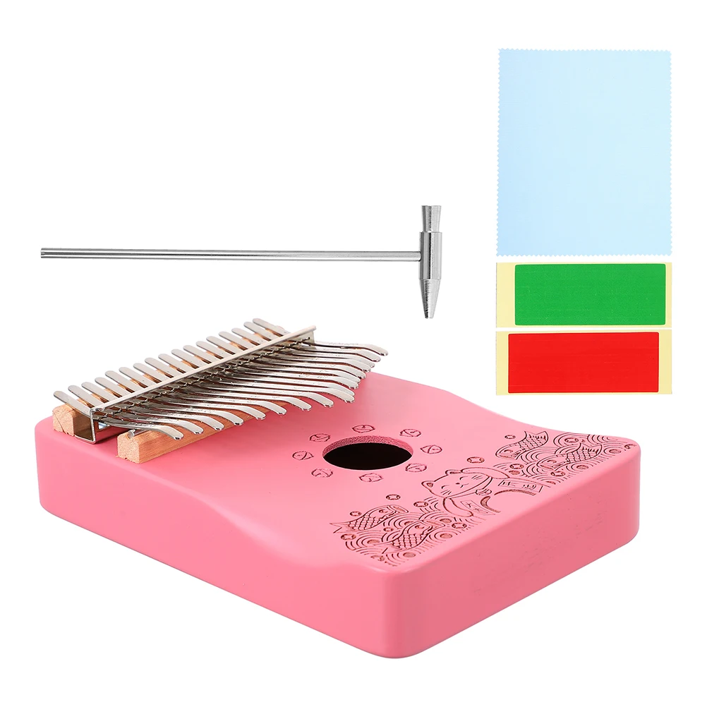 

Pink Kalynba Finger Piano 17 Keys Portable Kalimba Thumb Hand Music Instrument Musical