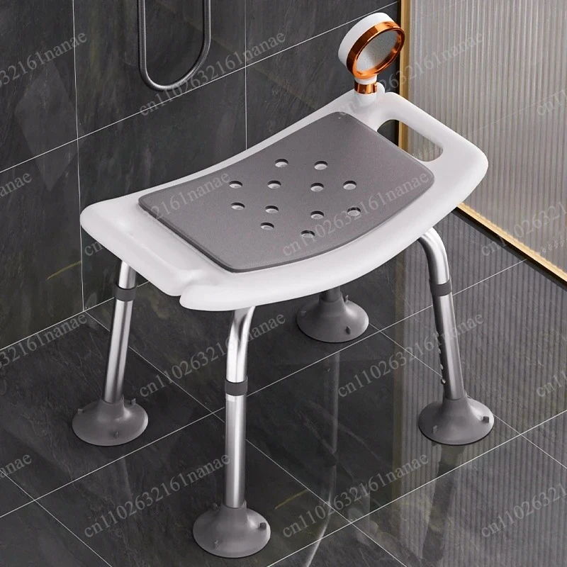 Adjustable Height Non-Slip Shower Chair with Backrest - Heavy Duty Bathtub Bench for Elderly,  Handicap Safety Bathroom Stool