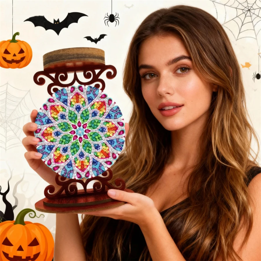 Flower candle holder Halloween holiday gift Diamond Painting Kits Drill DIY Crystal Rhinestone Mosaic Art Craft Home Decor - view 4