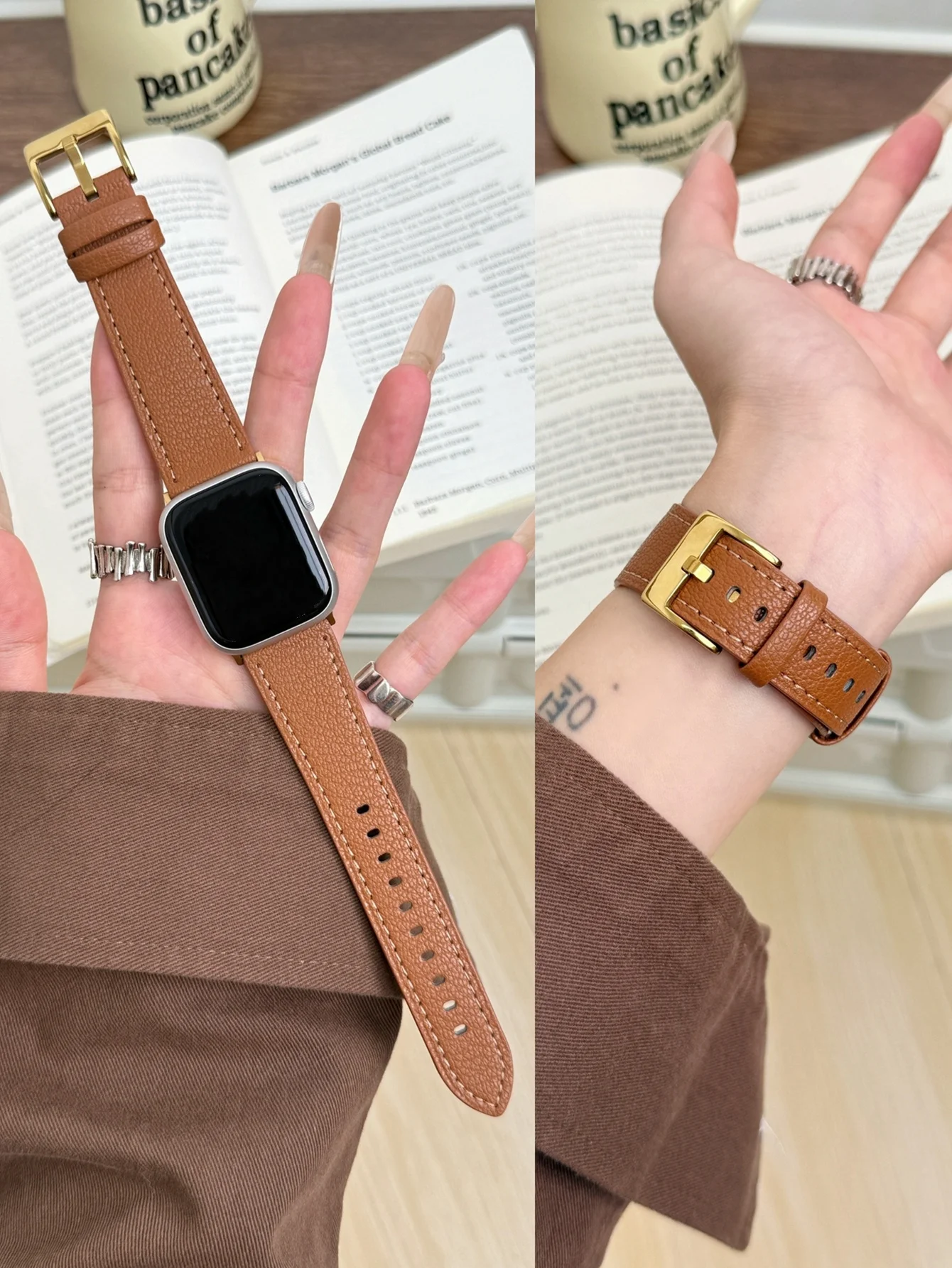 

High quality leather loop For Apple Watch band women 11/10/9/8/7/6/5/4/3/2/1 SE 38mm 40mm 41mm 42mm 44mm 45mm 46mm 49mm Strap