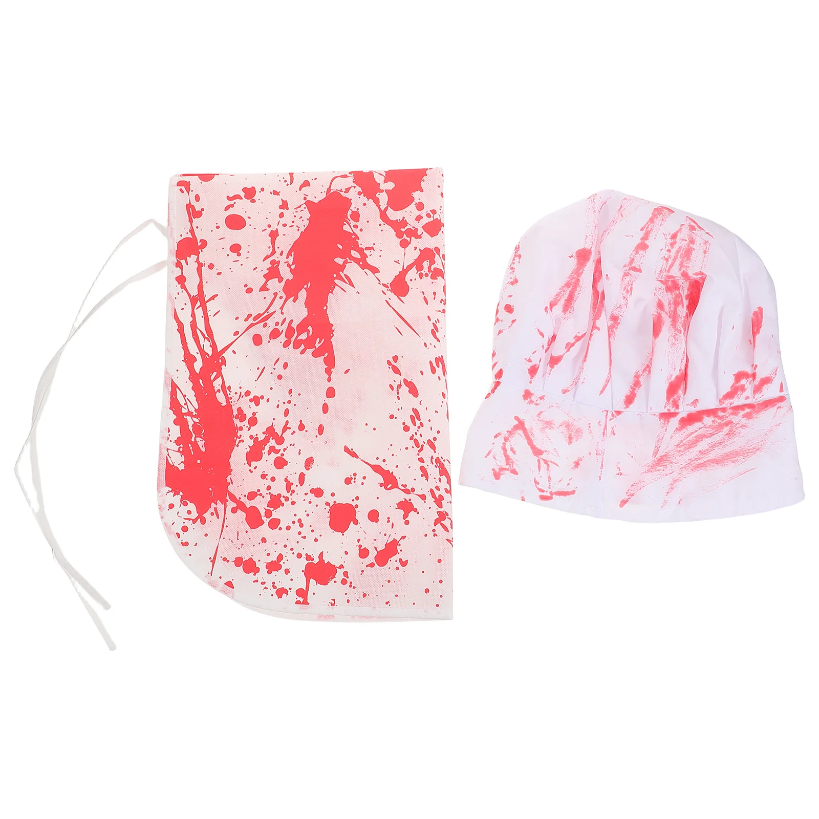 

1Set Bloody Chef Apron Hat Halloween Scary Zombie Costume Horror House Party Cosplay Accessories Halloween Bloody Apron