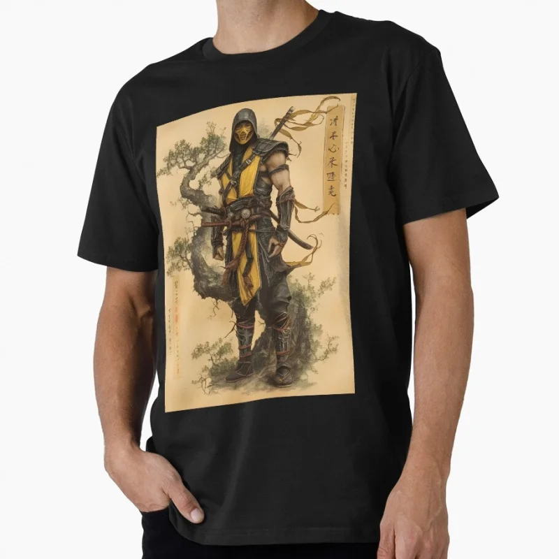 Traditional Scorpion Retro Arcade Game Mortal Kombat Gift T shirt Unisex Gamer Tee Fire Warrior Graphic clothes All size tops