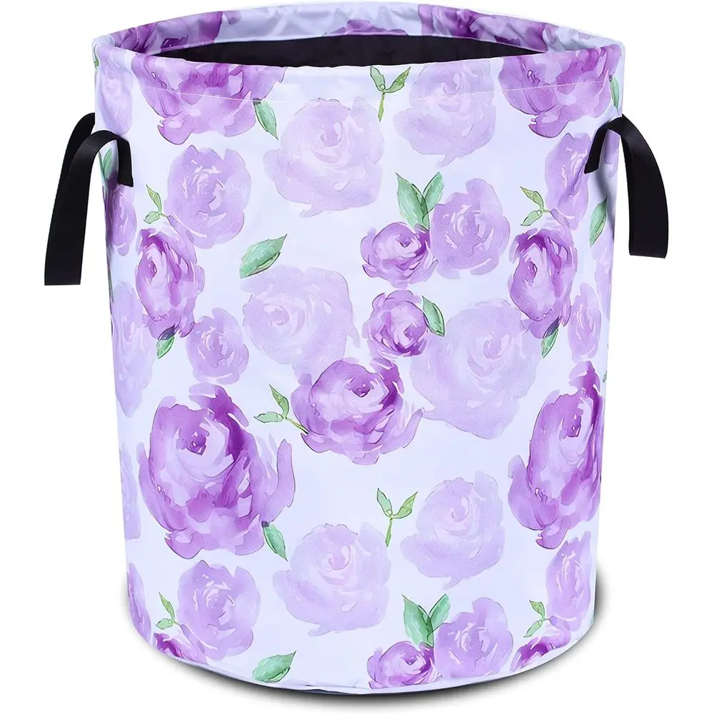 

Складная корзина для белья с цветочным рисунком акварели, органайзер-корзина из ткани Оксфорд, 17,7x13,7 дюймов для домашнего хранения