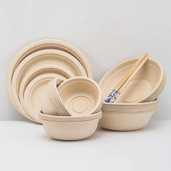 50Pcs 6/7/9 Inch Disposable Sugarcane Plates Eco-Friendly Paper Plate for Party Picnic Camping Birthday Unbleached Degradable