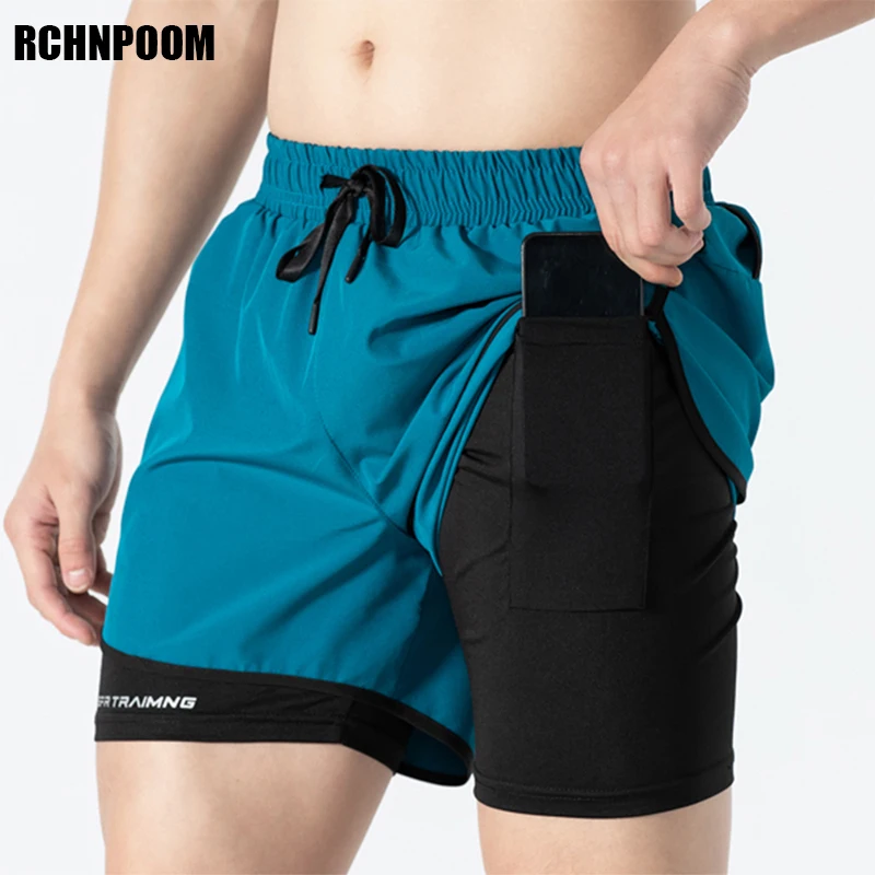 Sport Shorts Men Sportswear Double-deck Running Gym 2 In 1 Beach Jogging Bottoms Women Summer Fitness Training Quick Dry Shorts