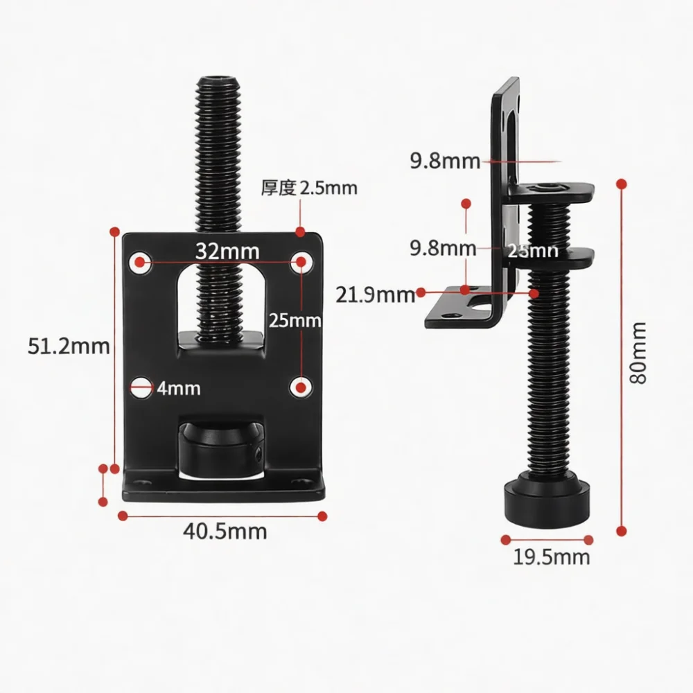 Furniture Leveling Feet Side Mount Adjustable Leg Support Cabinet Hardware Carbon Steel Glide For Wardrobe Base Mounting