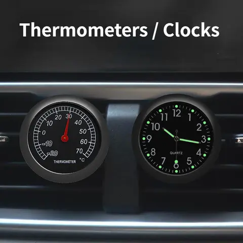 ATsafepro Car Clock Dashboard Vhicle Thermometer Mini Car Watch Auto Panel Electronic Accessories Internal Car Accessories