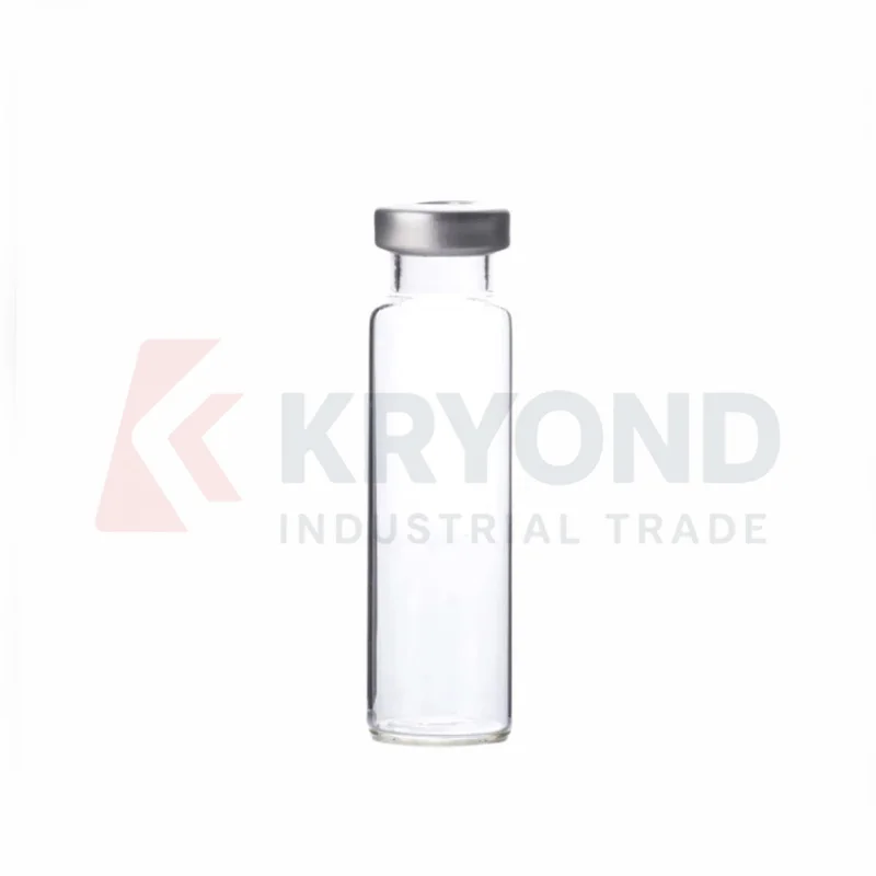 Clear Crimp Top Headspace Vial 20ml Flat Bottom Aluminum Cap with Silicone PTFE Septa 10 Sets Chromatography Vial