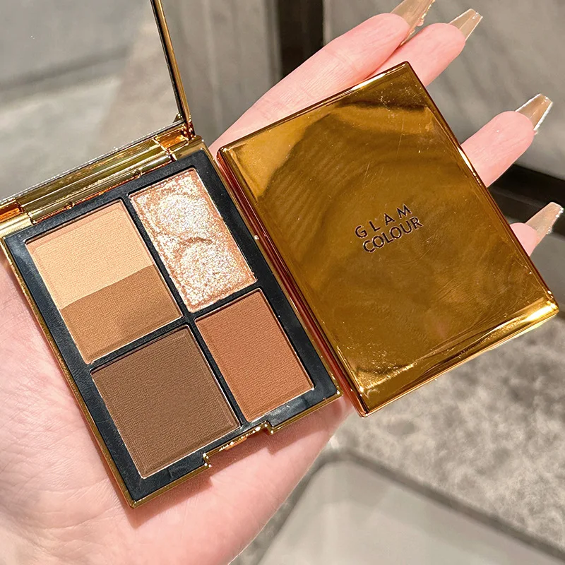 Luxurious 5 Color Eyeshadow Palette - Velvet Matte and Shimmer Effect Durable Waterproof Delicate Finish Makeup Pearly Glitter