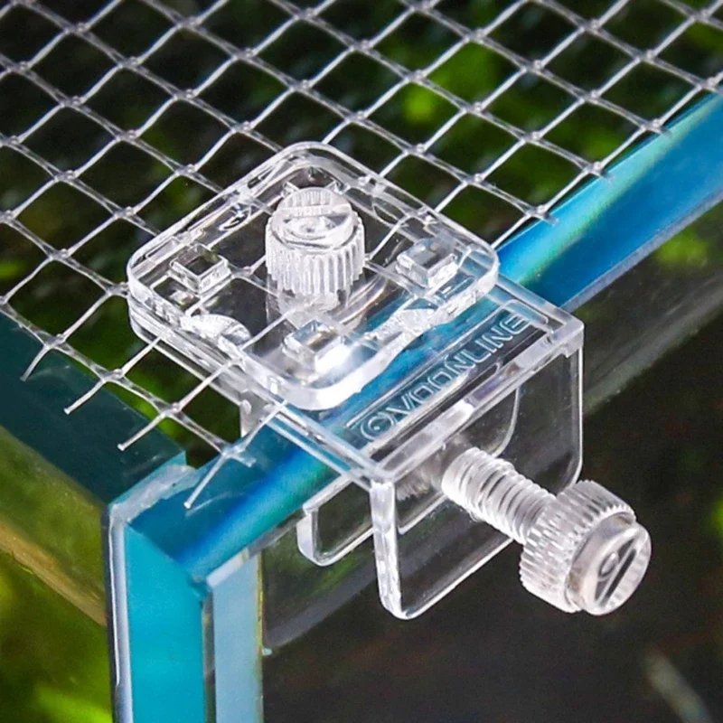 2pieces Aquarium Diy Net Clamp Clear Mesh Netting Fish  Anti-jumping Net Clamp Anti-escape Replacement Net Clips